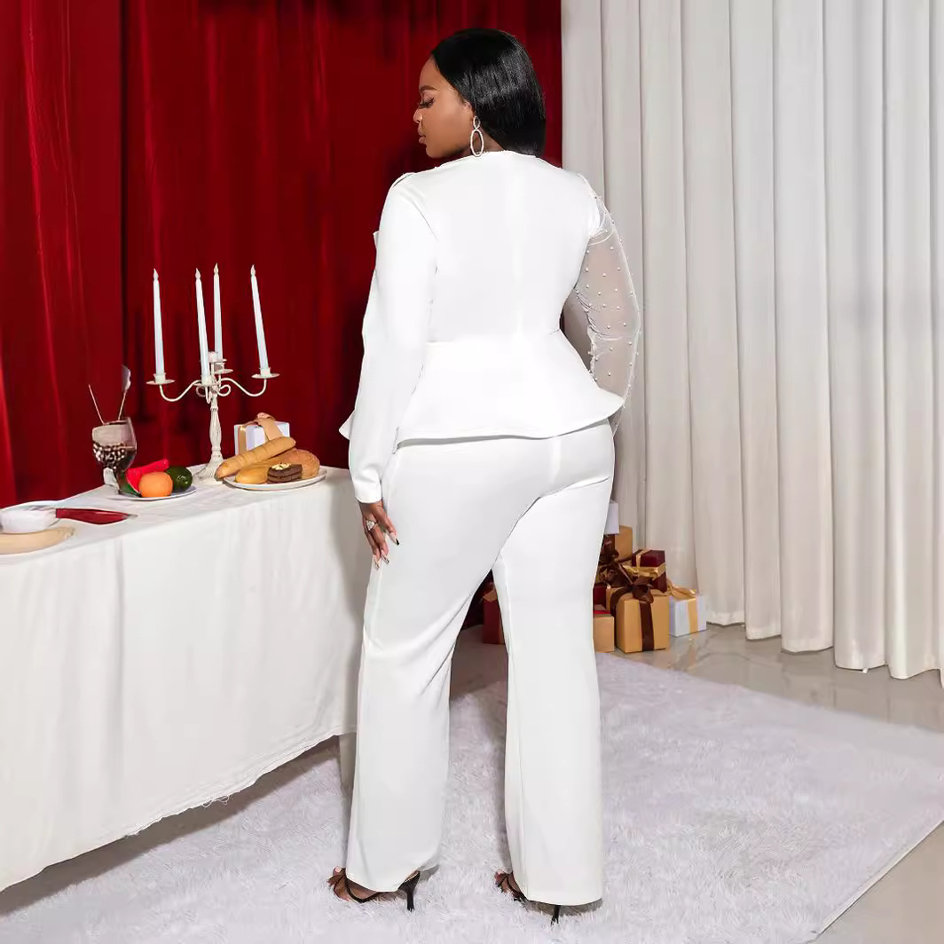 Women's Clothing Designer mesh beaded jumpsuit _voghion.com