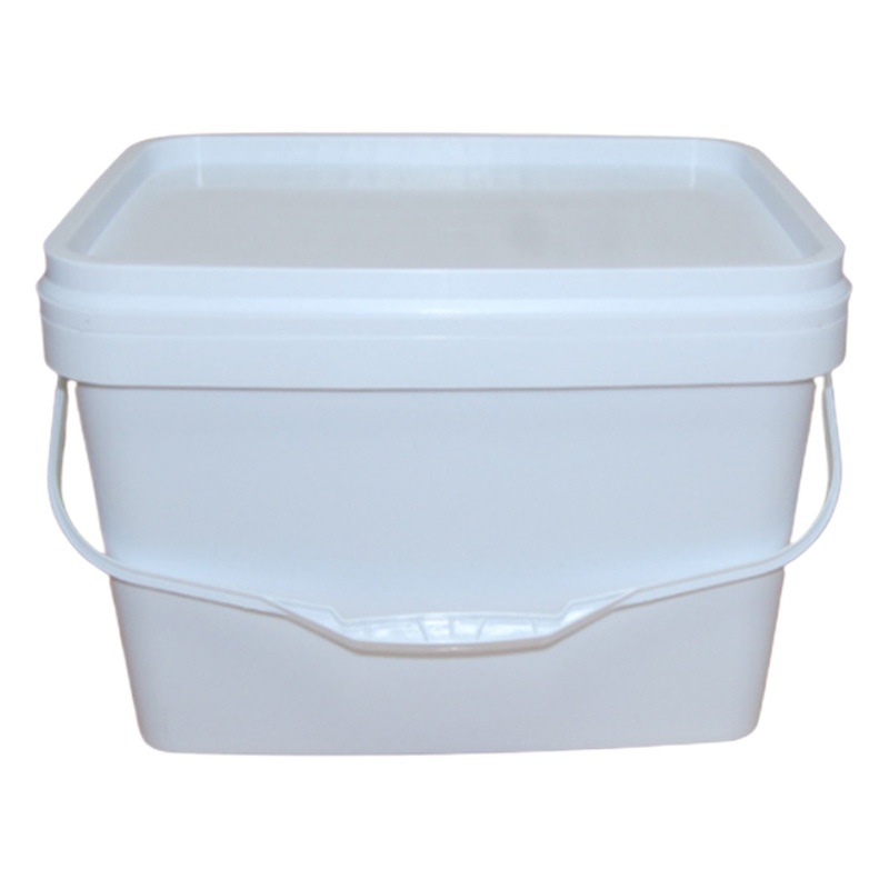 1.5-20 litros portátil cuadrado glándula blanco alimentos grado plástico cubo hogar embalaje apilamiento cocido pegamento boca ancha cubo