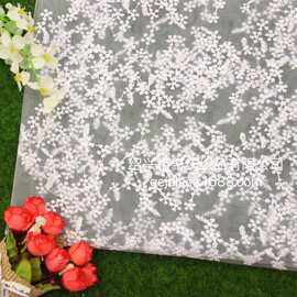 2021 网布绣花小花满幅雪花点点花 童装金银金属丝 刺绣童装 女装