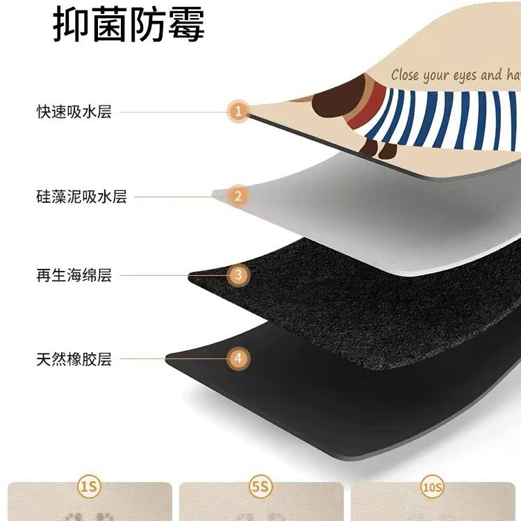 バスルームフロアマット、軽くて豪華、ハイエンドの滑り止め、吸水性のある珪藻泥ソフトマット、バスルームの汚れにくいフットマット、速乾性とお手入れが簡単|undefined
