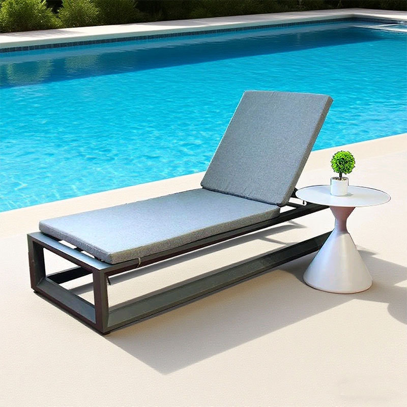 Cama de relajación impermeable y protector solar jardín piscina sillón al aire libre patio residencial al aire libre silla de playa frente al mar sombreado