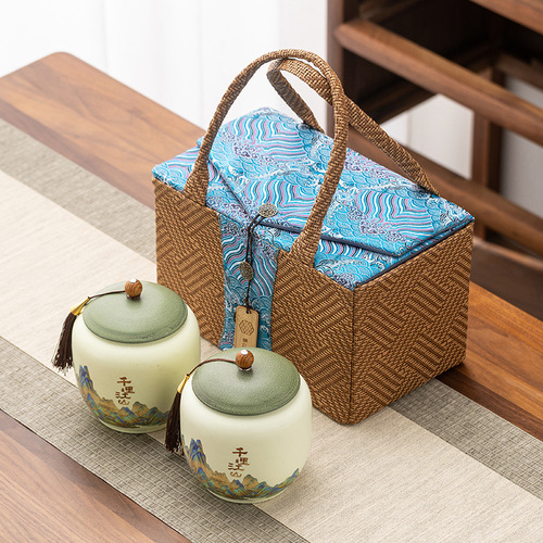 Tea Can Ceramic Large Moisture-Proof Sealed Can High-Quality Storage Empty Can Household Living Room Luxurious Creative Decor