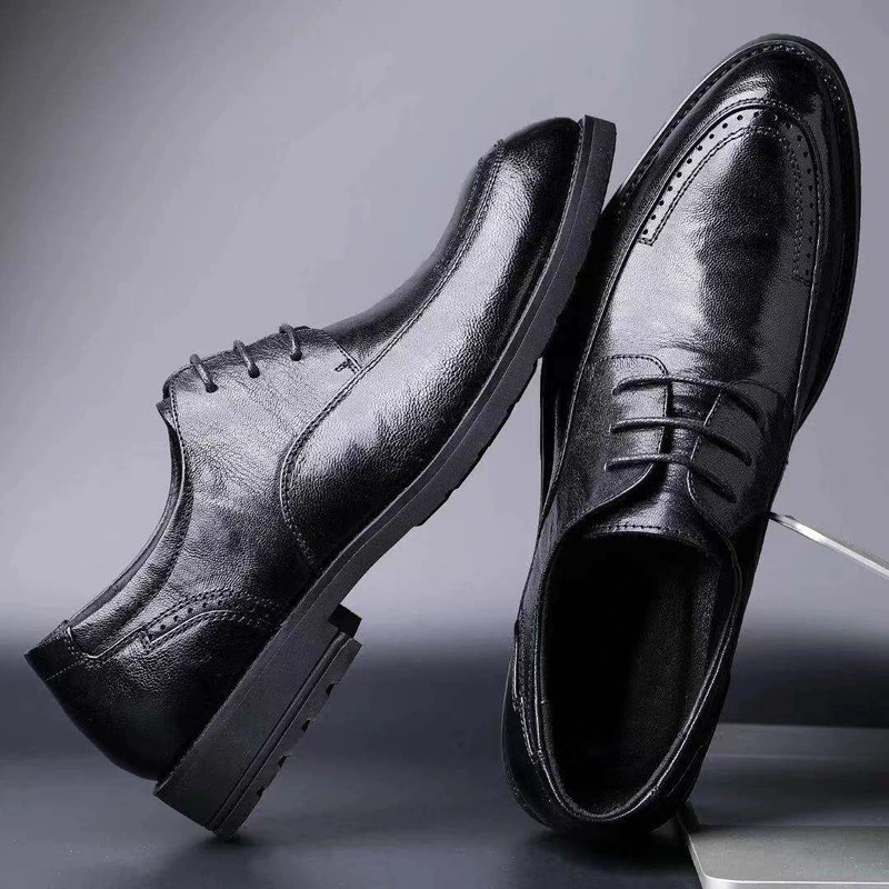 Мужская кожаная обувь из натуральной кожи, деловая официальная мужская обувь, первый слой овчины, корейский стиль, британские свадебные туфли для жениха, оптовая продажа, повседневная обувь