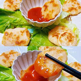 潮汕手打墨鱼饼花枝饼正宗小吃特产广东特色火锅食材鱼墨斗饼丸子