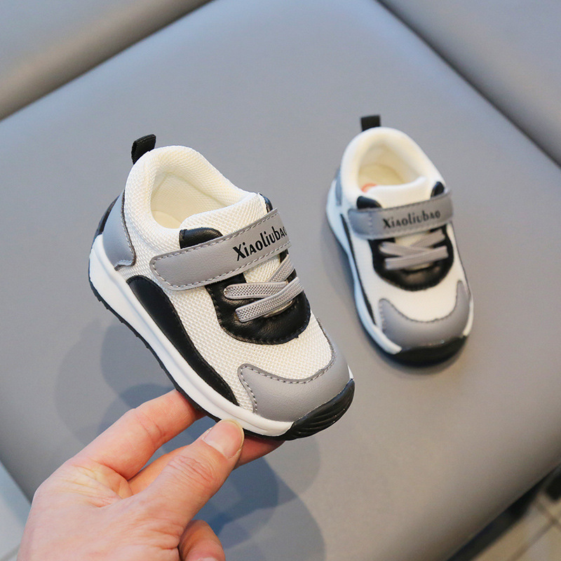 Xiaoxiao Bebé Zapatos de argán 1-3 años de edad primavera y otoño de fondo suave bebé niño niños y niñas transpirable doble malla zapatilla de deporte