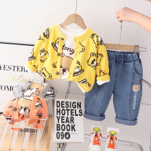 男童套装2025春款三件套两岁婴儿2 色熊头三件套洋气男宝宝帅气潮