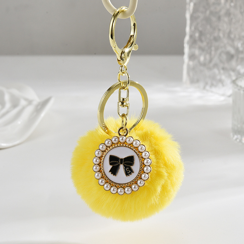 BOWKNOT 모피 키 체인 진주 향수 브랜드 가방 펜던트 자동차 펜던트 학생 가방 펜던트 액세서리
