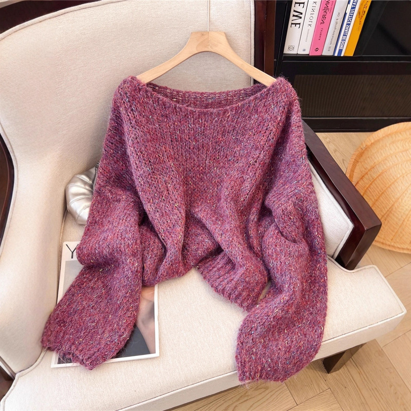 Counter Withdrawal of Big-Name Cut-Label Women's Fashionable Mixed-Color Sweaters for Women in Autumn and Winter New Loose, Soft and Waxy Tops