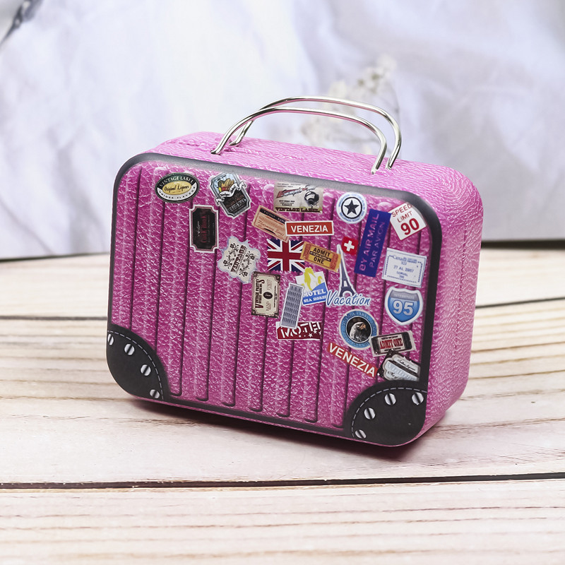 Retro maleta mini maleta caja de hierro caja de dulces monedero caja de monedas de regalo creativo caja de metal caja de embalaje
