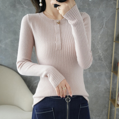 T-shirts Socket sweater Bright silk Long sleeve have cash less than that is registered in the accounts Self cultivation Korean Edition Western style Primer Sweater Internal lap Sweater