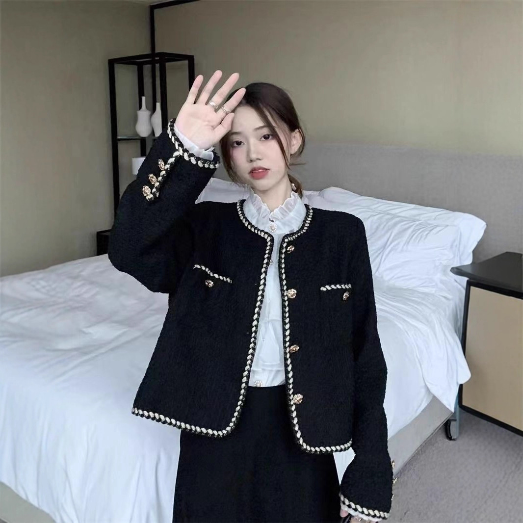 French Retro Small Fragrance Jacket for Women Early Autumn Short Style 2025 New High-End Elegant Lady Tweed Top