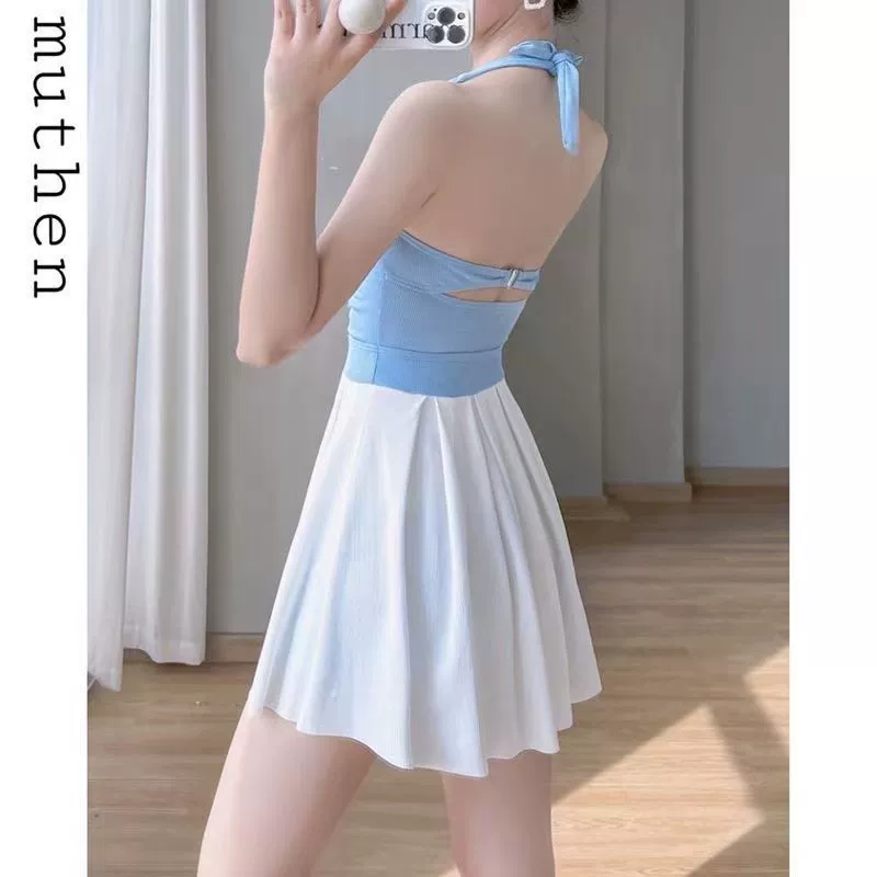 Плавки-слитный купальник женский, Conservative Slimming Tummy-Cover Azure, 2026 лето