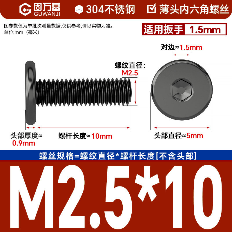 304 black m2.5*10