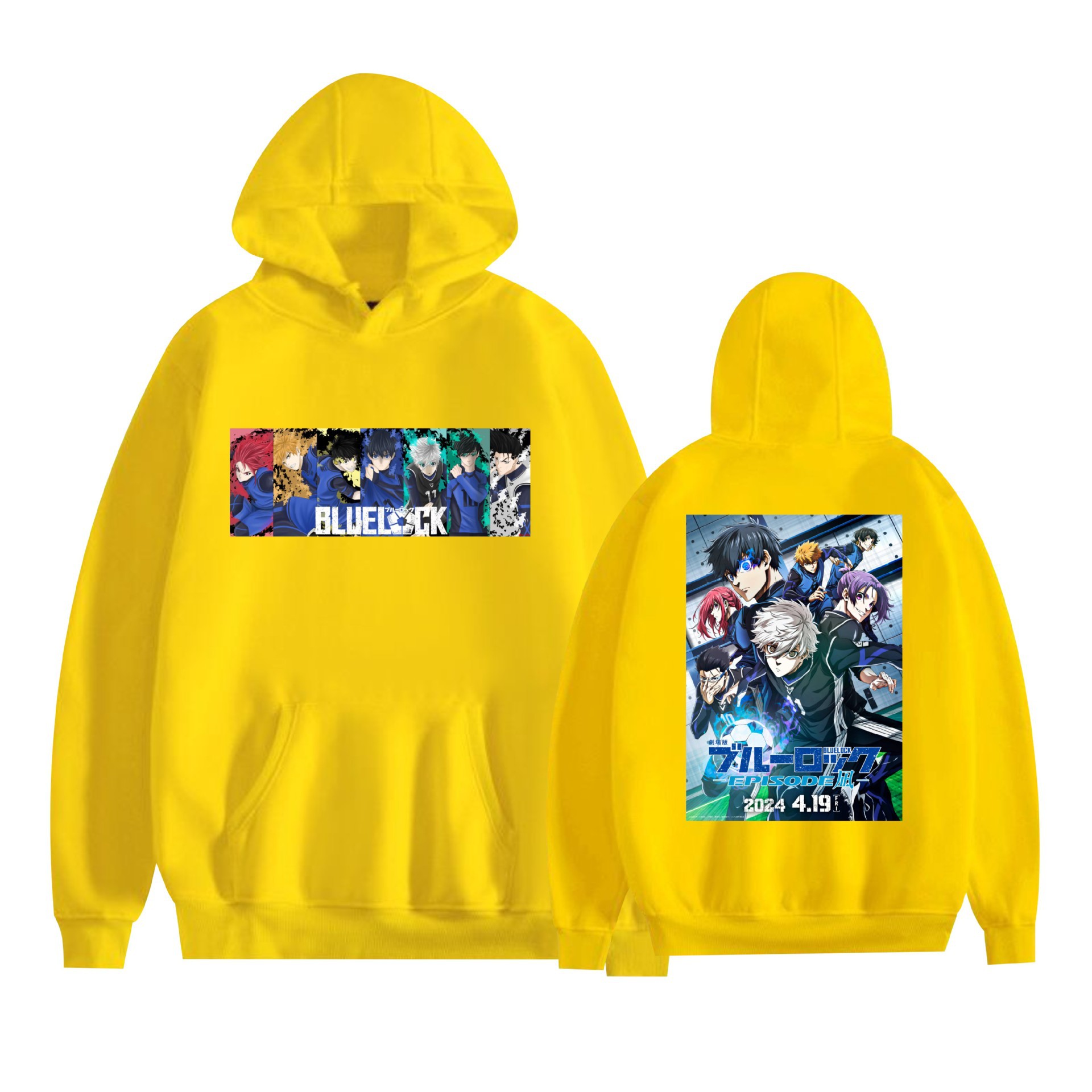 Nuevo estilo transfronterizo BLUE LOCK azul prisión animación periféricos hombres y mujeres suéter con capucha suelto casual