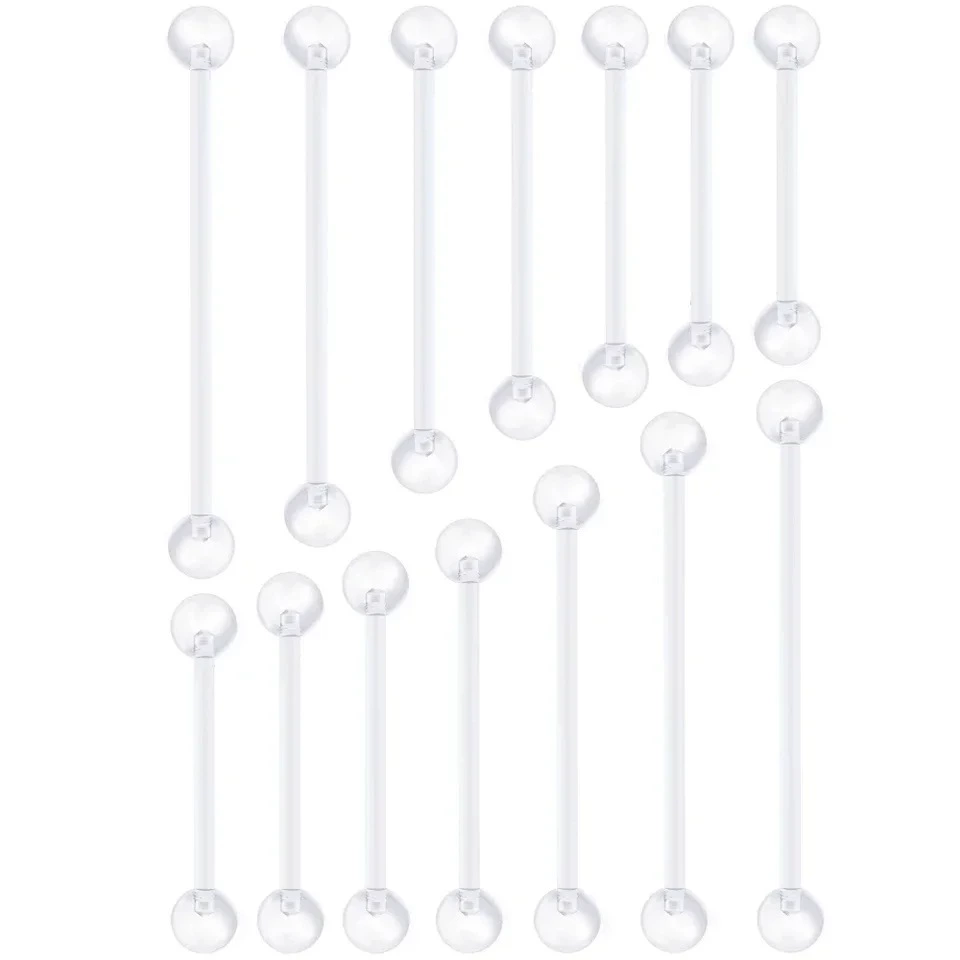 Plastic earrings, belly button piercing for nipples, 14 pieces