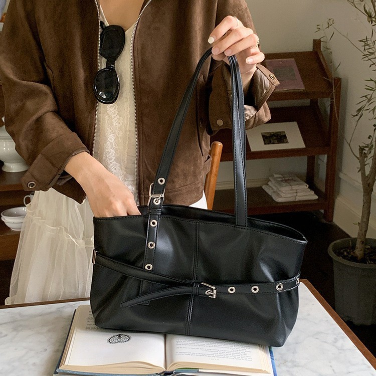 Shoulder Bag Women's Large-Capacity Tote Bag High-End Cross-Border New Bag Commuter Bag Versatile Simple 2025 Retro