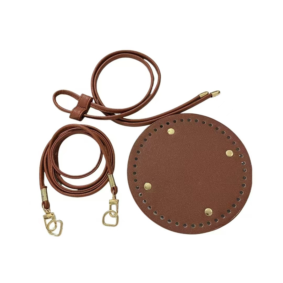 Set de 3 Piezas para Bolso Tipo Bucket: Base, Correa y Tirante – Accesorios para Tejer a Ganchillo, DIY