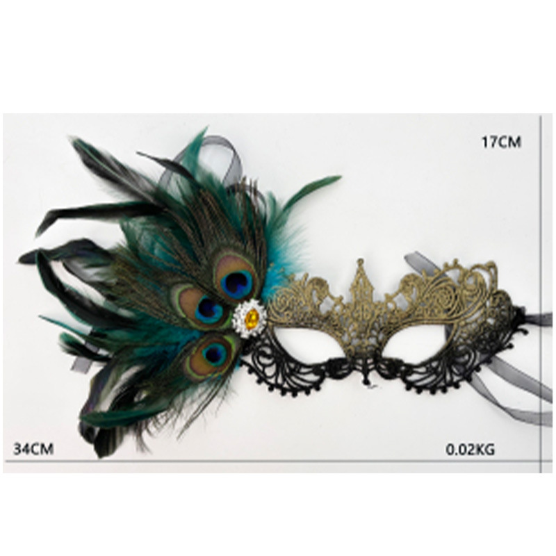 Máscaras de perforación de encaje de oro y plata transfronterizas, máscaras de fiesta de baile de maquillaje de damas con cara gruesa