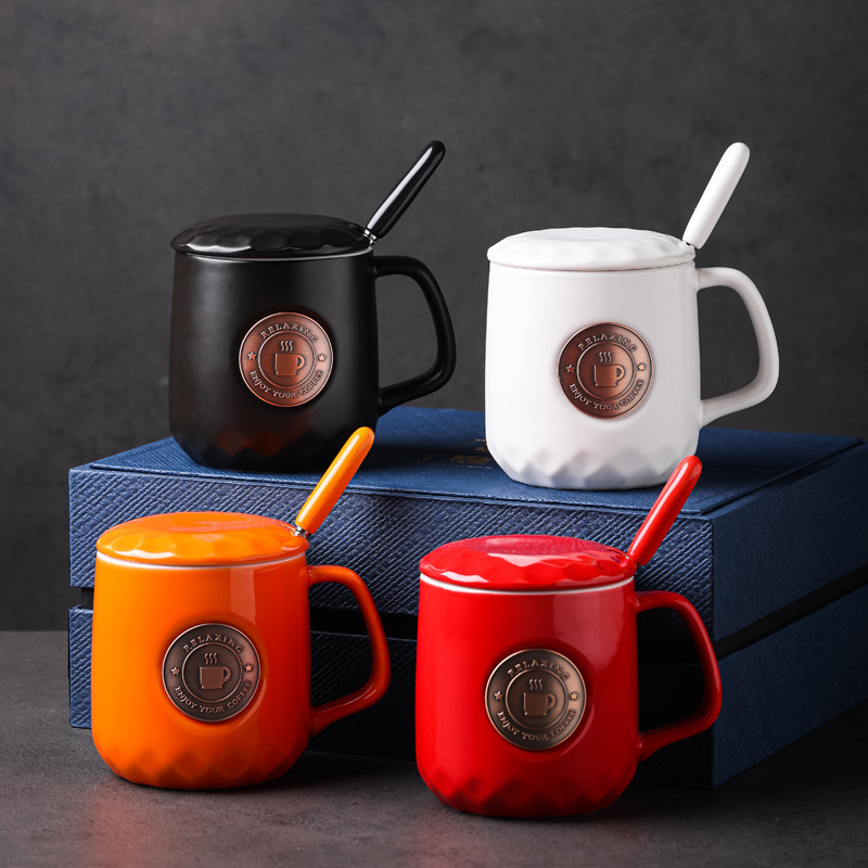 Taza de cerámica Juego de regalo de empresa Cuaderno Firma de libro Taza de bolígrafo Taza de café Regalo de mano con LOGOTIPO