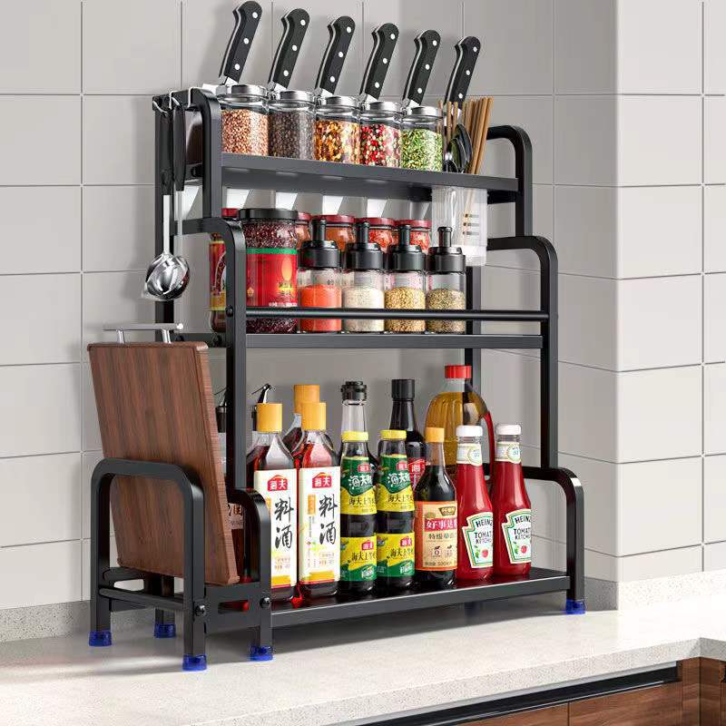 Estante de cocina condimento rack habitación hogar palillos rack cuchillo rack de almacenamiento multifuncional condimento rack de almacenamiento