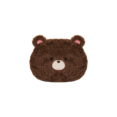 Seat cushion, seat cover — Car Seat Cushion, Winter Plush - rabbit-fur-polished-bear-head-pillow-dark-coffee
