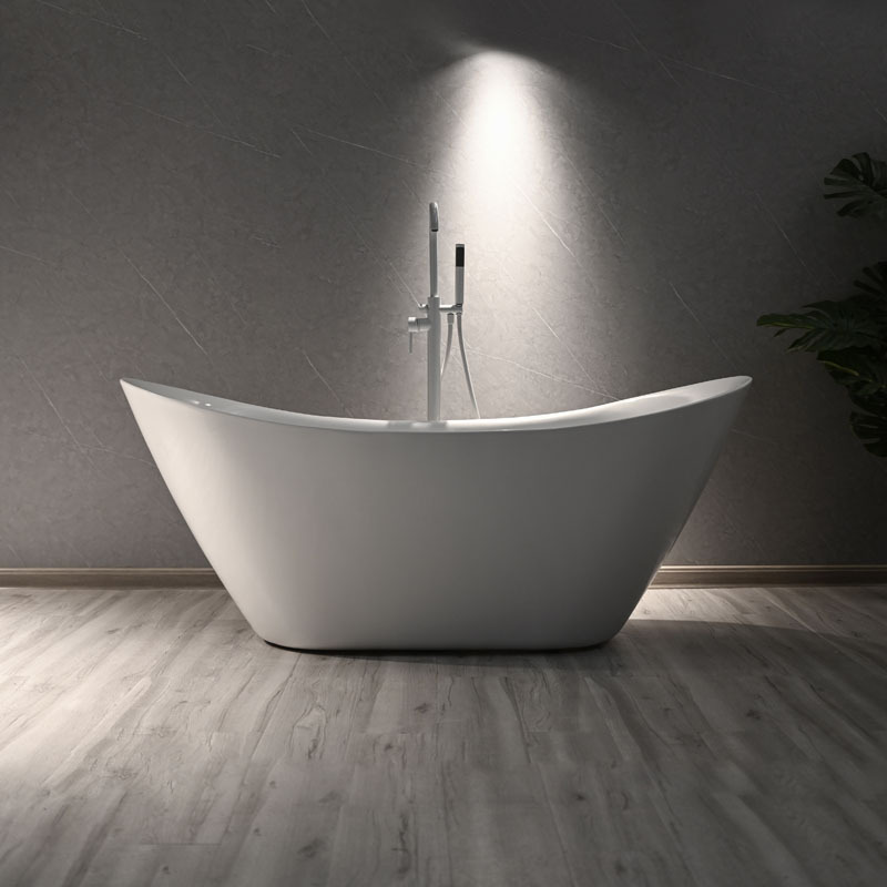 Foreign Trade Manufacturer Direct Sales Acrylic Freestanding Boat-Shaped Nordic Hotel Project Spa Spa 1.8m Art Bathtub