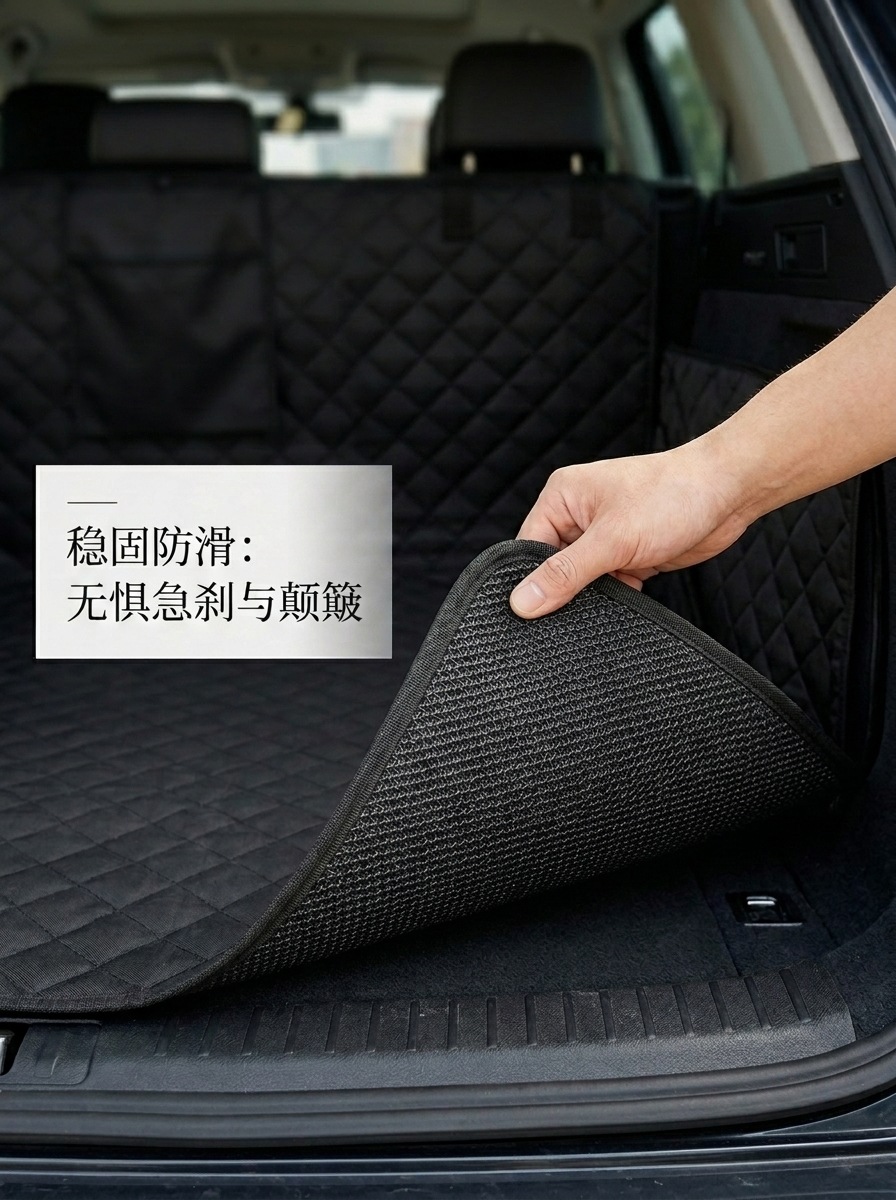 Car pet mat made of Oxford cloth, waterproof, dirt-resistant, non-slip, anti-stain, portable and easy to store, universal for car trunks