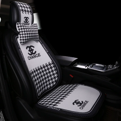Seat cushion, seat cover — Cushion, Universal for All Seasons, Linen - bai-xiaoxiangfeng-main-driver-1-seat-cushion-1-back-cushion-1-neck-pillow-honeycomb