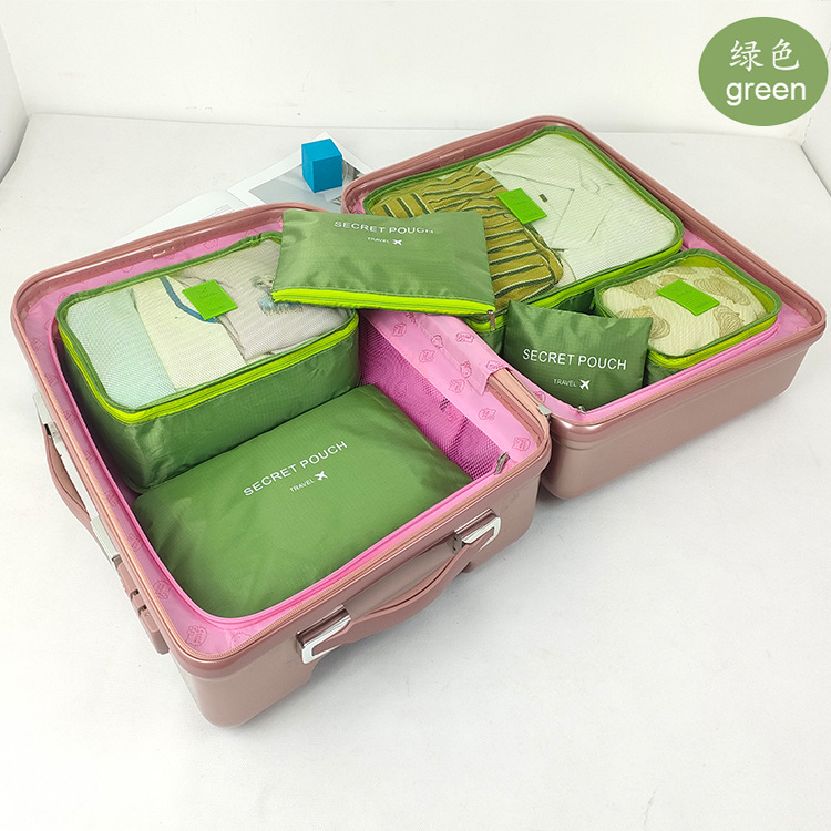 Ropa transfronteriza Bolsa de almacenamiento de viaje de 7 piezas Bolsa de lavado de clasificación de ropa interior Bolsa de almacenamiento de siete u ocho piezas Bolsa de zapatos