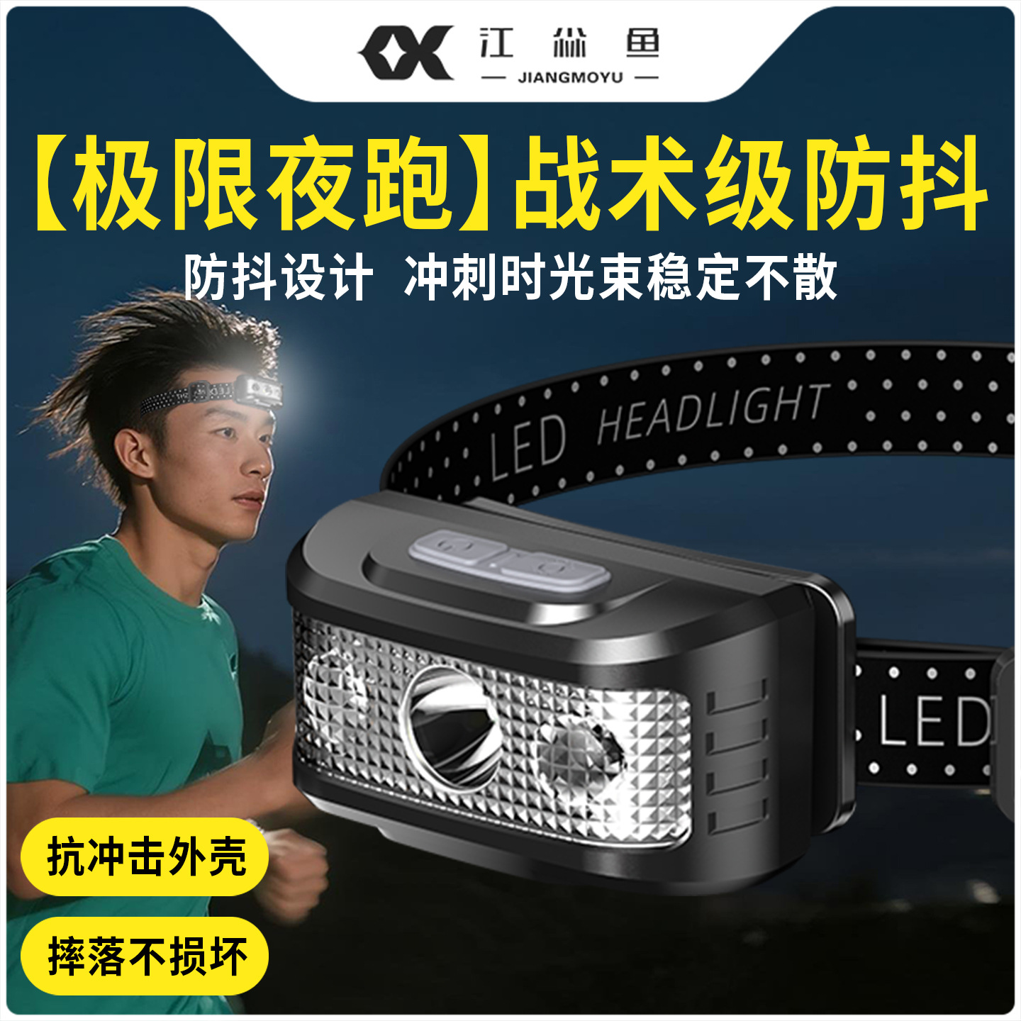 户外防水led灯具强光超亮头戴式长续航充电感应头灯夜钓鱼灯批发|ms