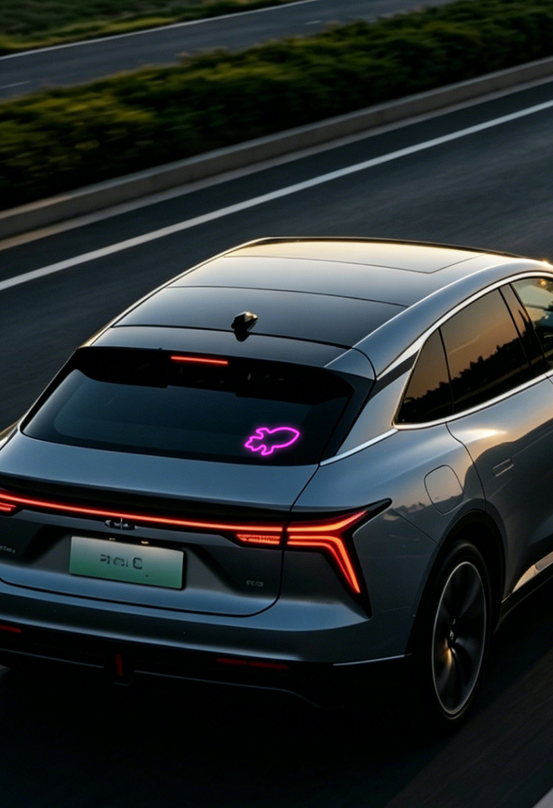 Car Solar Triangle Window Rocket Ambient Light, No Wiring Required, LED Interior Modification Neon Light, USB Decorative Light