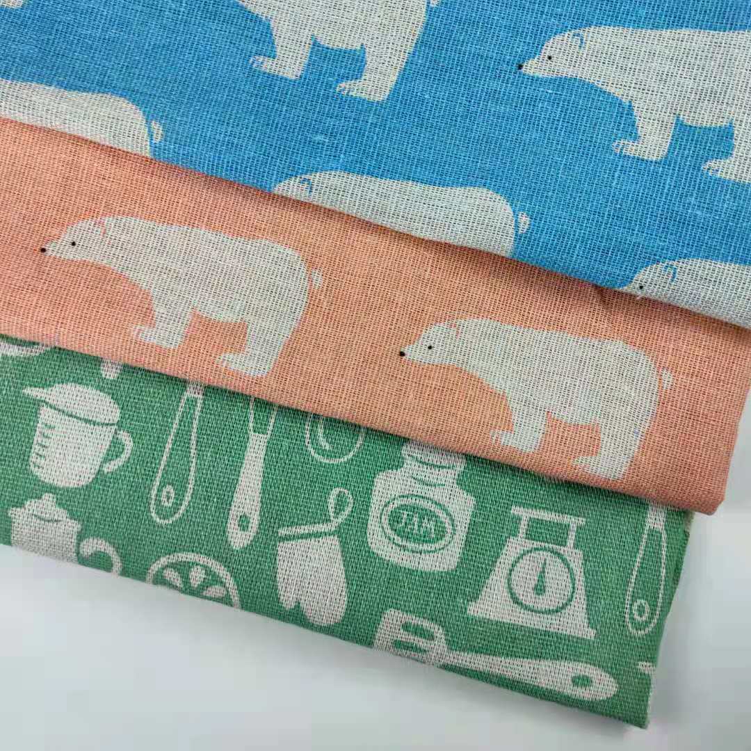 厂家供应 棉麻印花布 动物印花桌布抱枕布工 工艺品里布 现货销售