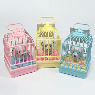 Puppy Cage Toy Voice-Activated Sensor Light Play House Artificial Animal Dog Set Street Stall Toy Night Market Hot Model