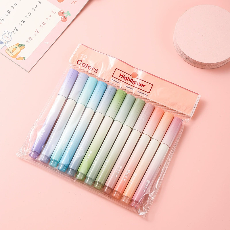 Накопитель с обтекаемой головой Highlighter набор, флуоресцентная пастельная акварель, 6–12 цветов, варианты с одной и двумя головками
