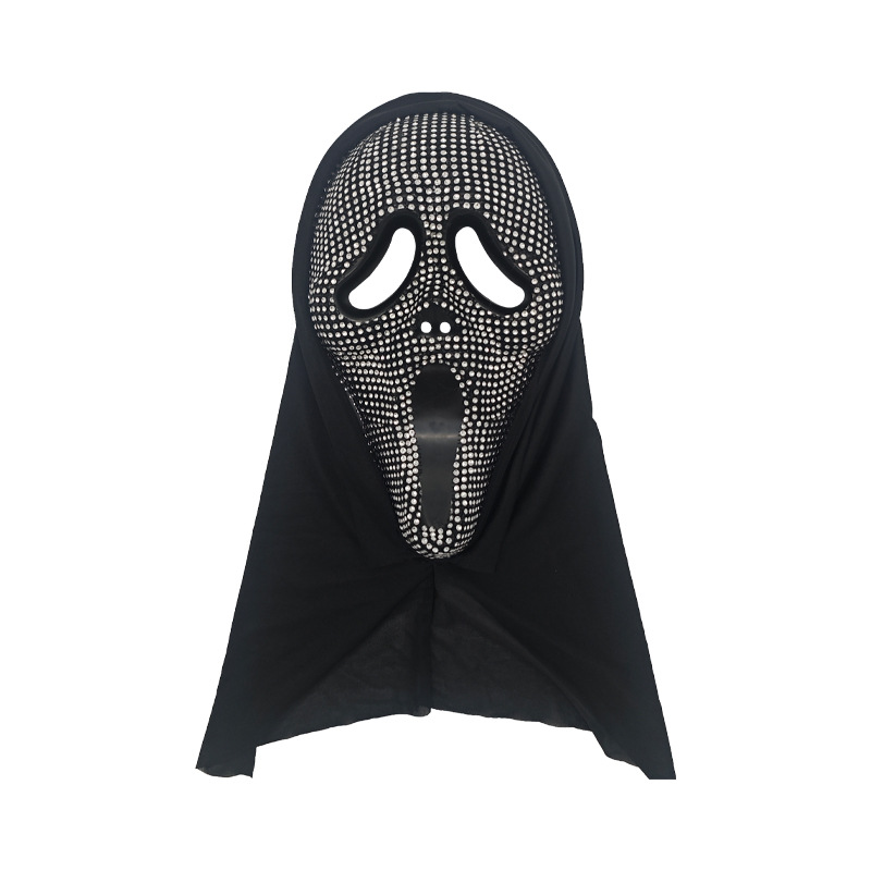 Halloween nuevo fantasma muñeca muñeca grita disfraces de baile accesorios con taladro cráneo muñeca cabeza cubierta