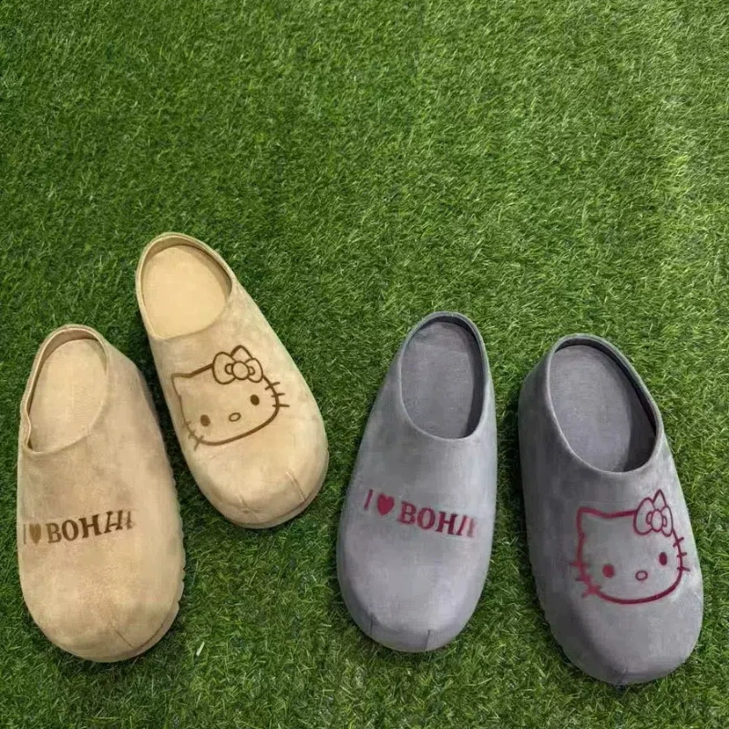 【Spot】КТ сапоги для кошки европейские Birkenstock с сумкой, носок-половинки тапочки новая натуральная кожа толстая подошва ленивые люди спортивные полусапоги с одной стороны