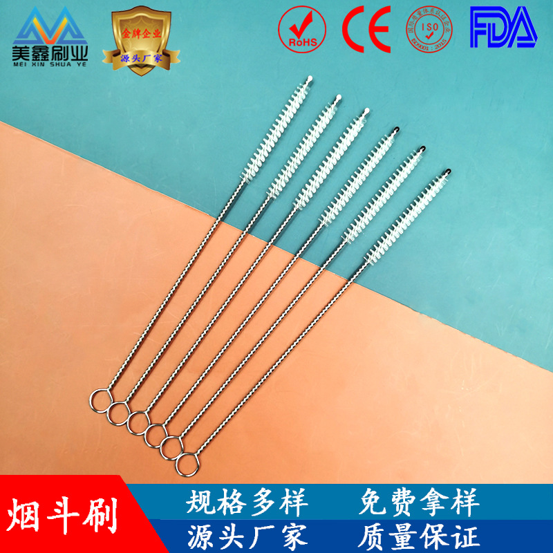 批发手工实木玻璃烟斗烟丝斗黑檀木老式旱烟斗过滤烟具清洁小毛刷