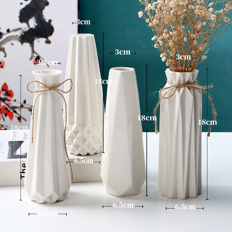 Гладкая керамическая белая ваза для поднятия воды скандинавские современные творческие домашние столы для гостиной