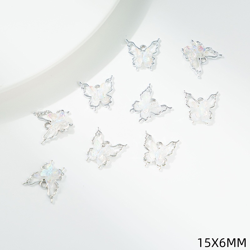 電気泳動 UV 高色保持バタフライペンダントコレクションダイヤモンド合金アクセサリー diy アクセサリーイヤリングネックレスペンダント素材|undefined