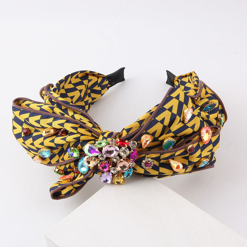 Fashion Bow Knot Cloth Inlay Artificial Diamond Hair Band 1 Piece display picture 2