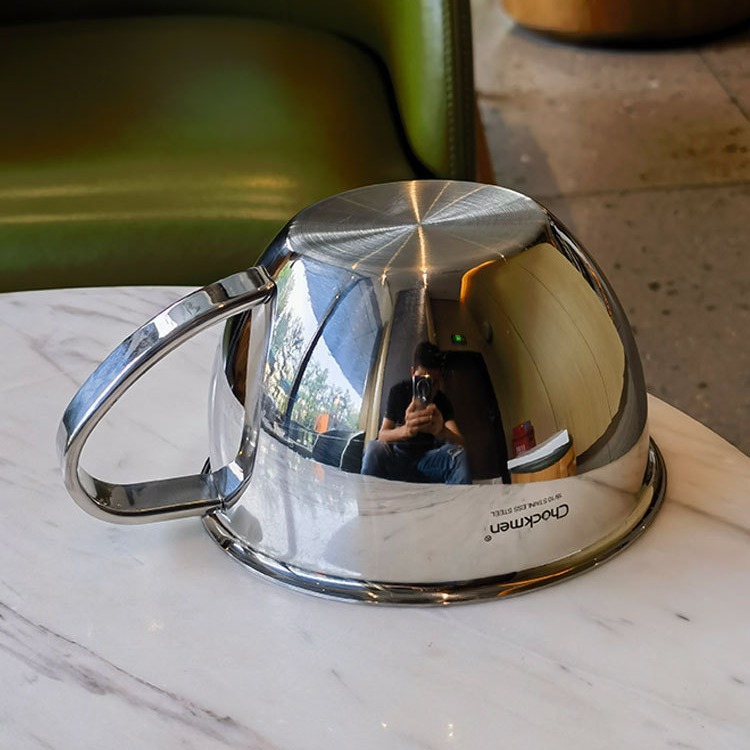 ¡Se requiere control pesado! Alemán 316 de acero inoxidable gran vientre desayuno taza de leche huevo taza de medición con mango tazón multiusos