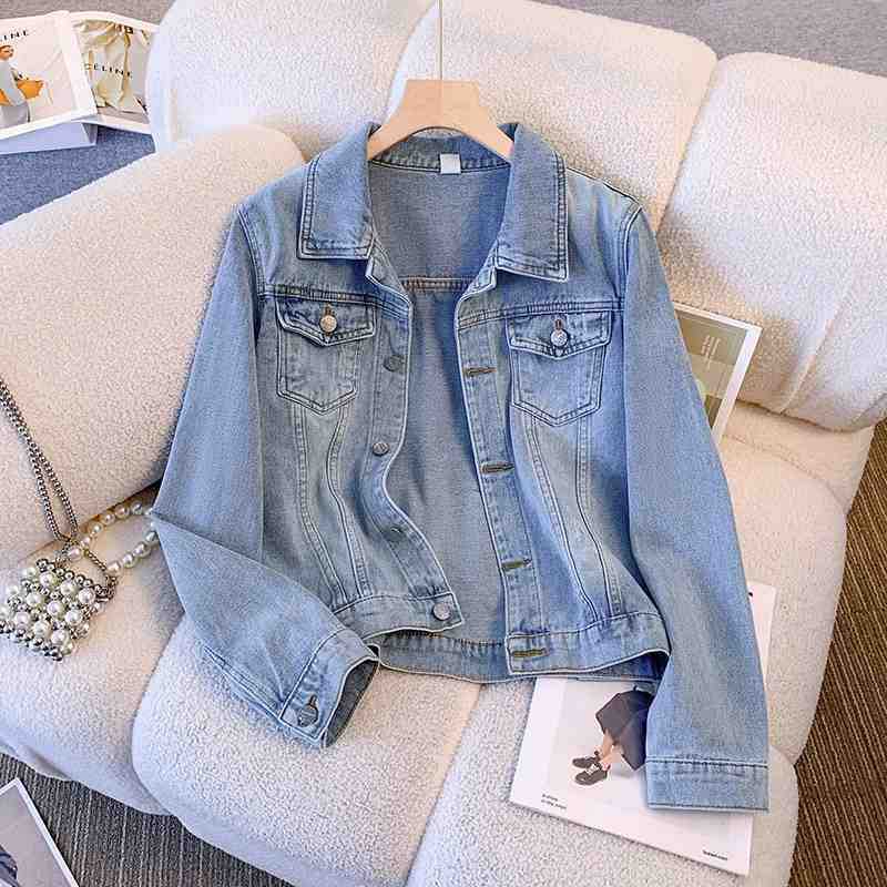 Women's Black Batwing Sleeve Short Denim Jacket, 2020 Spring/Autumn New Korean Style Loose BF Style Hong Kong Style Student Jacket Trendy