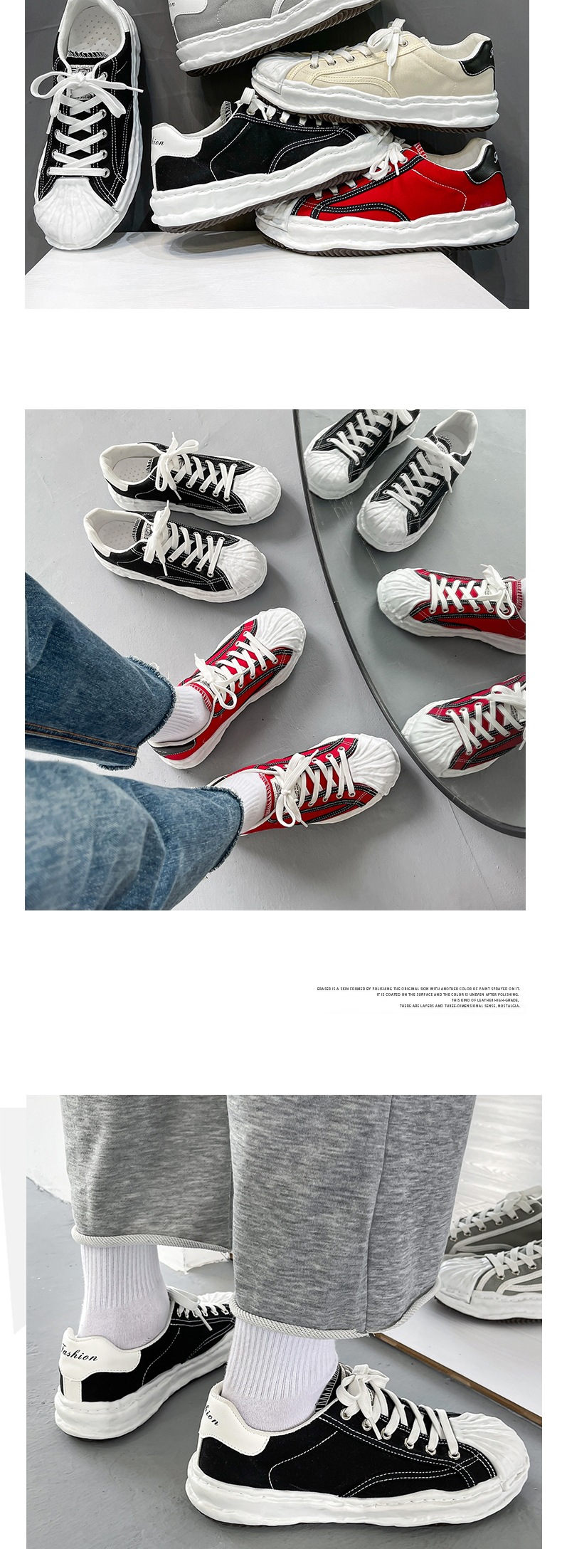 Canvas Dissolver Shoes, Seashell Headwear, Hong Kong Style, Summer, Breathable, Casual, Sneakers, Youth Street Style, Big Toe Shoes_voghion.com
