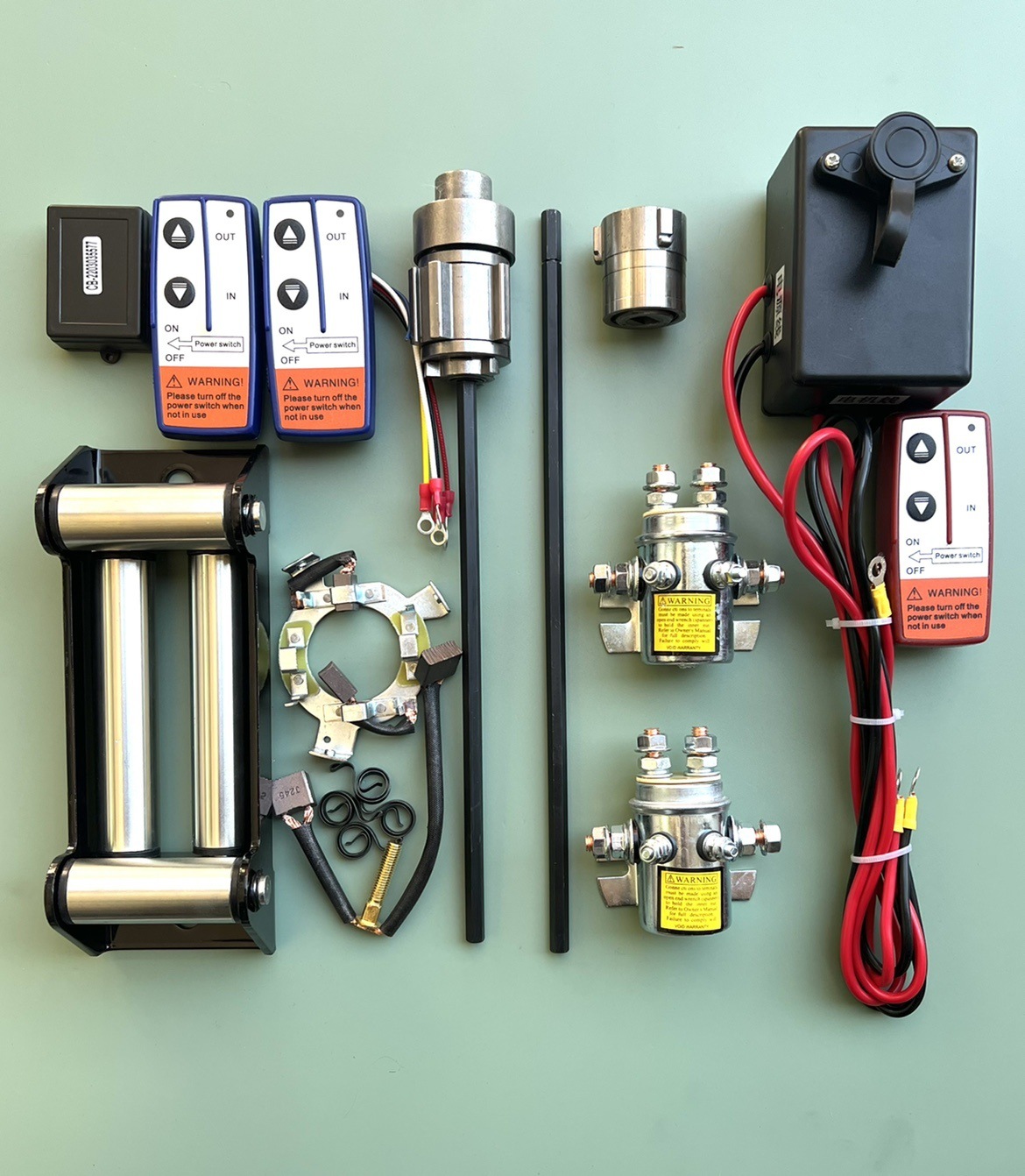 电动绞盘配件遥控器12V24V继电器刹车车载开关导绳器碳刷导绳器