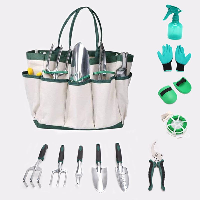 Herramientas de jardinería herramientas de jardín traje de jardín pala aleación de aluminio de magnesio pala Tenedor de hierro de silicona traje de mango de dos colores rodillera