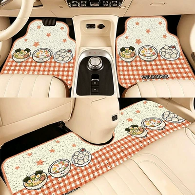 Universal Foot Pad, Fruit Pattern Pvc Car Floor - sq0630-car-floor-mats-4-5065cm-two-piece-set-silk-circle-pvc