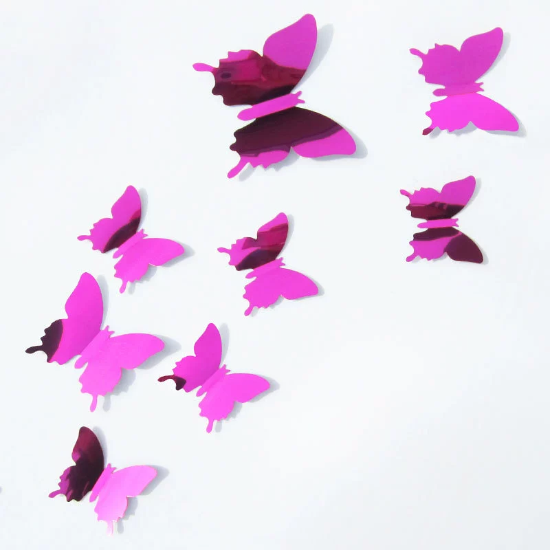 AliExpress Amazon 12 3D Mirror Butterflies PET Mirror 3D Butterflies Bedroom Living Room Wall Sticker Decoration