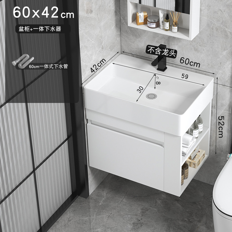 Cajón tipo pared tipo casa pequeña almacenado lateral gabinete de baño cerámica todo en un lavabo gabinete combinación lavabo de cara lavabo