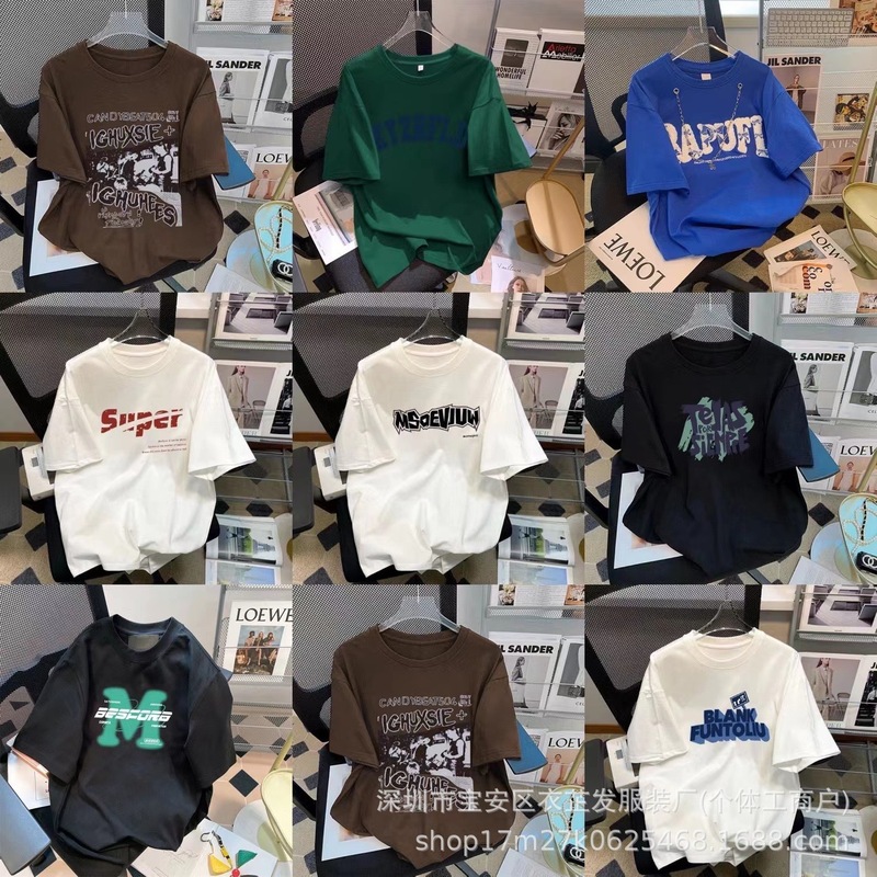 外国貿易の紳士服の尾品5元の服装の在庫の在庫は倉庫の夏の大きいサイズを増加して半袖のtシャツの男性の卸売りの露店の商品を増加します。|undefined