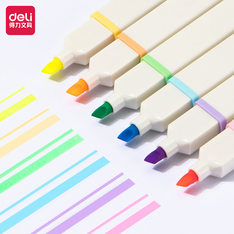DeLi S741 marcador de resaltador de color graffiti puntos clave de alto valor de color bolígrafo de trazo de color especial